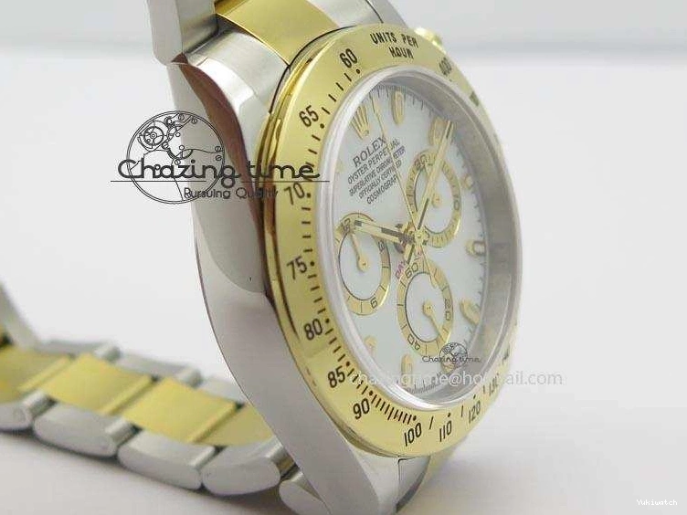 YG Bracelet Dial On Edition JF Daytona A7750 YG Best SS SS 116523 White 0106